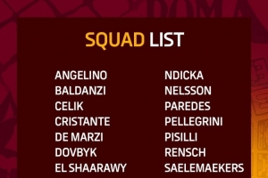 罗马德比战大名单：多夫比克、沙拉维、胡梅尔斯在列，迪巴拉伤缺